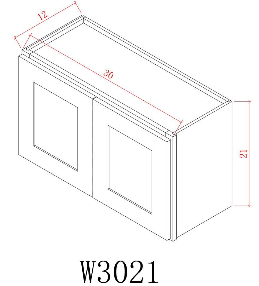 Pearl Wall 30" - Natural Shaker 30 Inches Wall Stove Cabinet 21