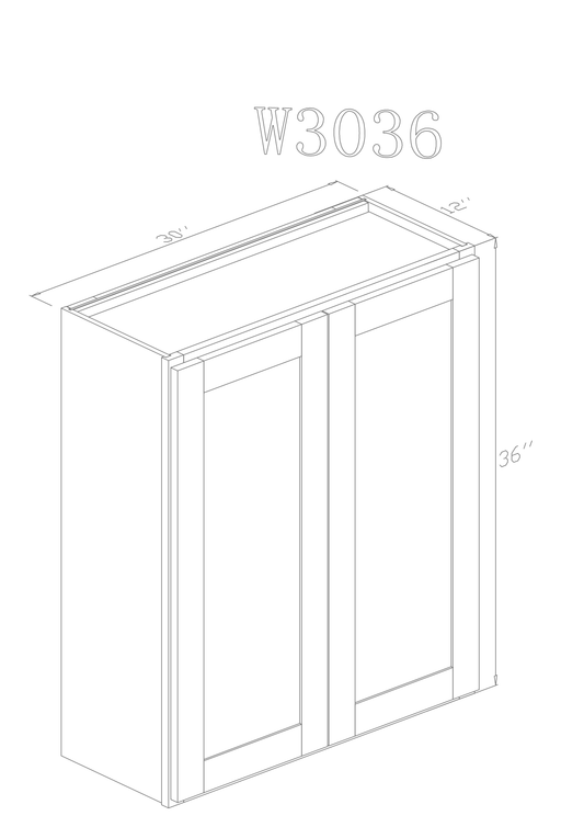 Pearl Wall 30" - Pure White 30 Inches Wall Cabinet 36"