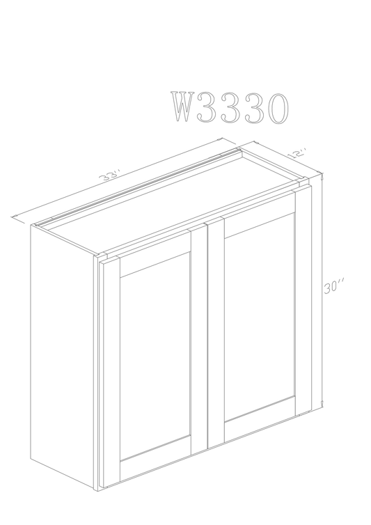 Pearl Wall 33" - Pure White 33 Inches Wall Cabinet 30"