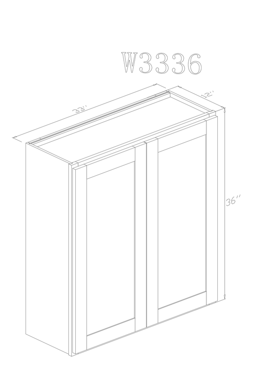 Pearl Wall 33" - Natural Shaker 33 Inches Wall Cabinet 36