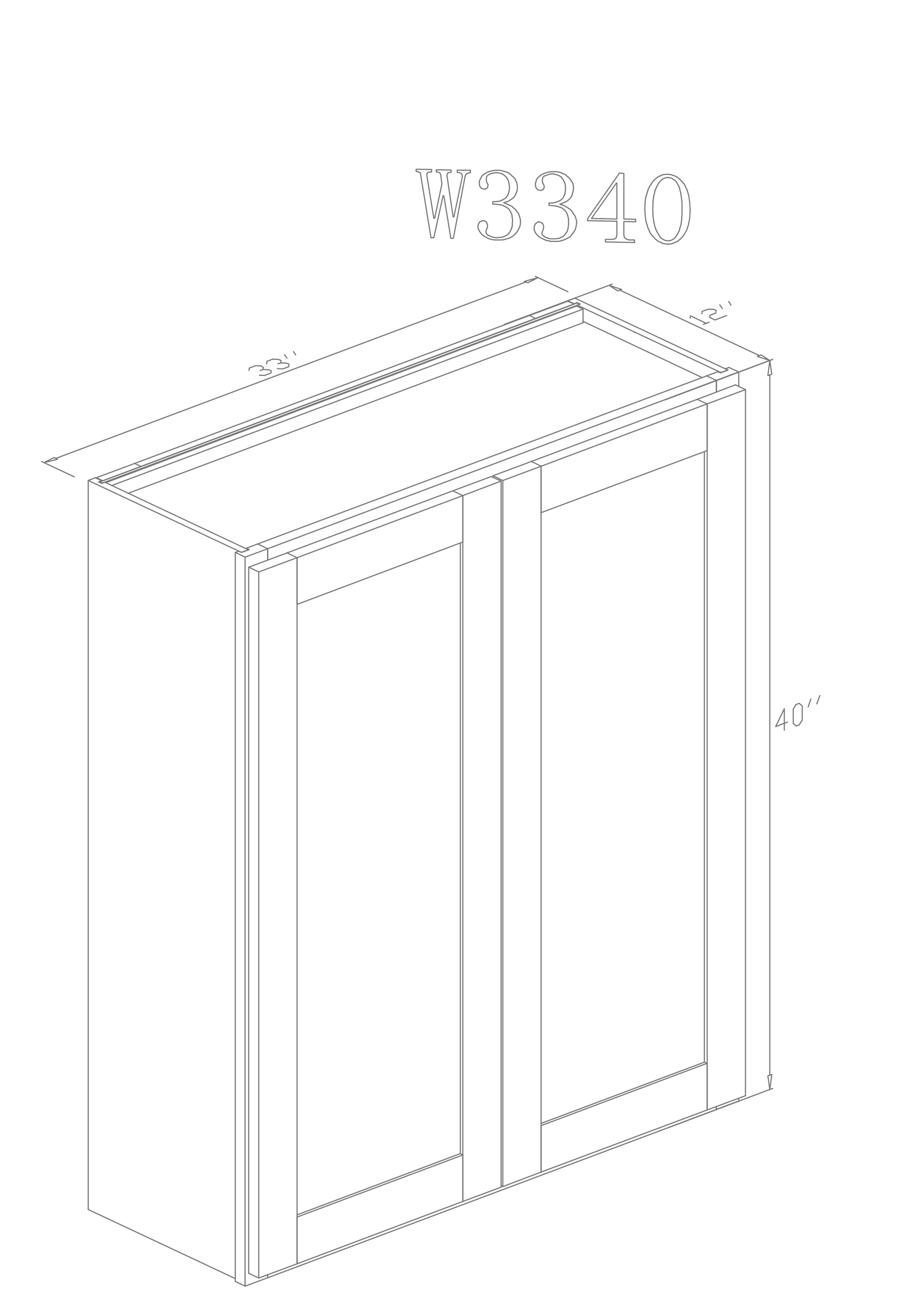 Pearl Wall 33" - Natural Shaker 33 Inches Wall Cabinet 40
