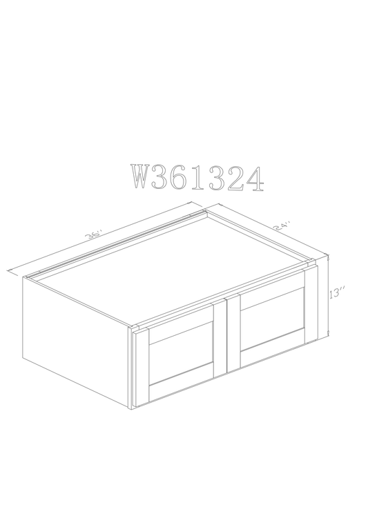 ZC Building Supply Wall 36" - Pure White 36 Inches Wall Refrigerator Cabinet(24"D)
