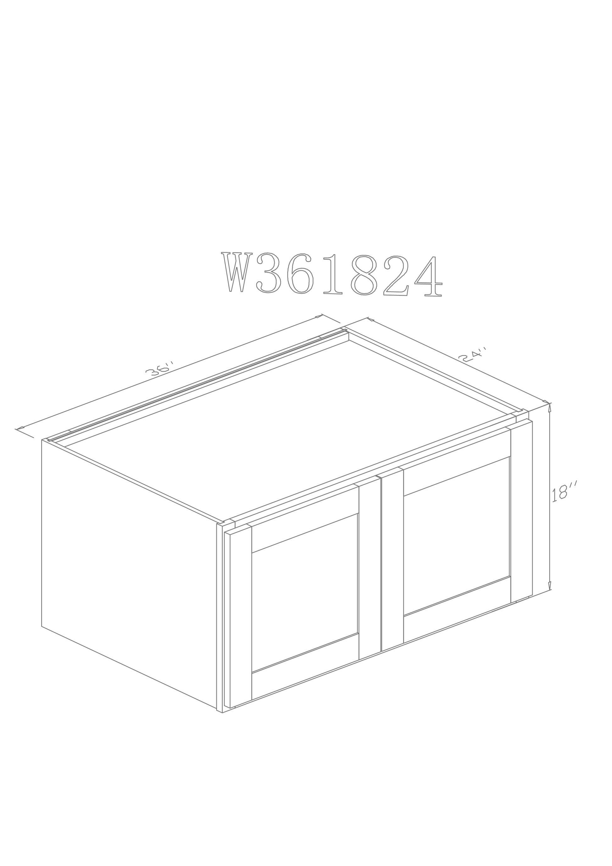 ZC Building Supply Wall 36" - Pure White 36 Inches Wall Refrigerator Cabinet(24"D)