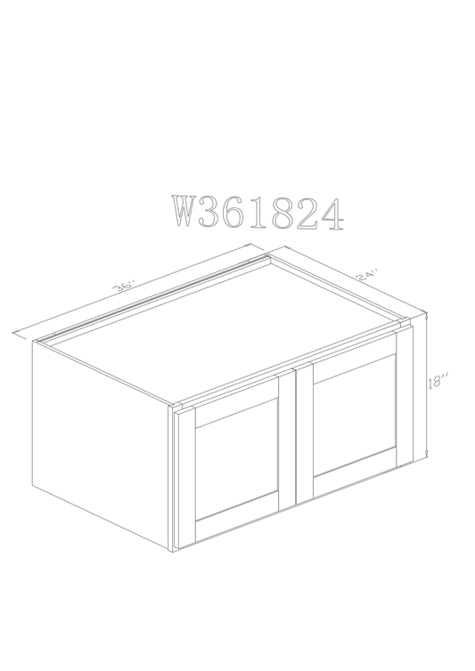 ZC Building Supply Wall 36" - Pure White 36 Inches Wall Refrigerator Cabinet(24"D)