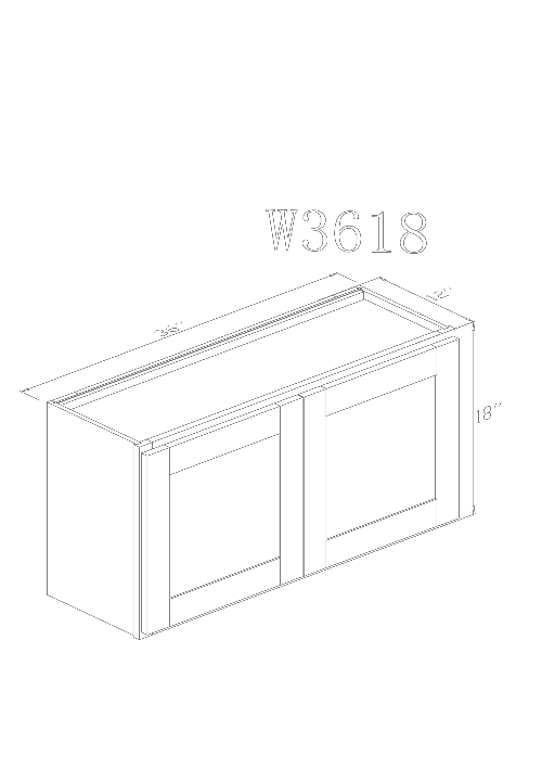 Pearl Wall 36" - Pure White 36 Inches Wall Refrigerator Cabinet(12"D) 18"