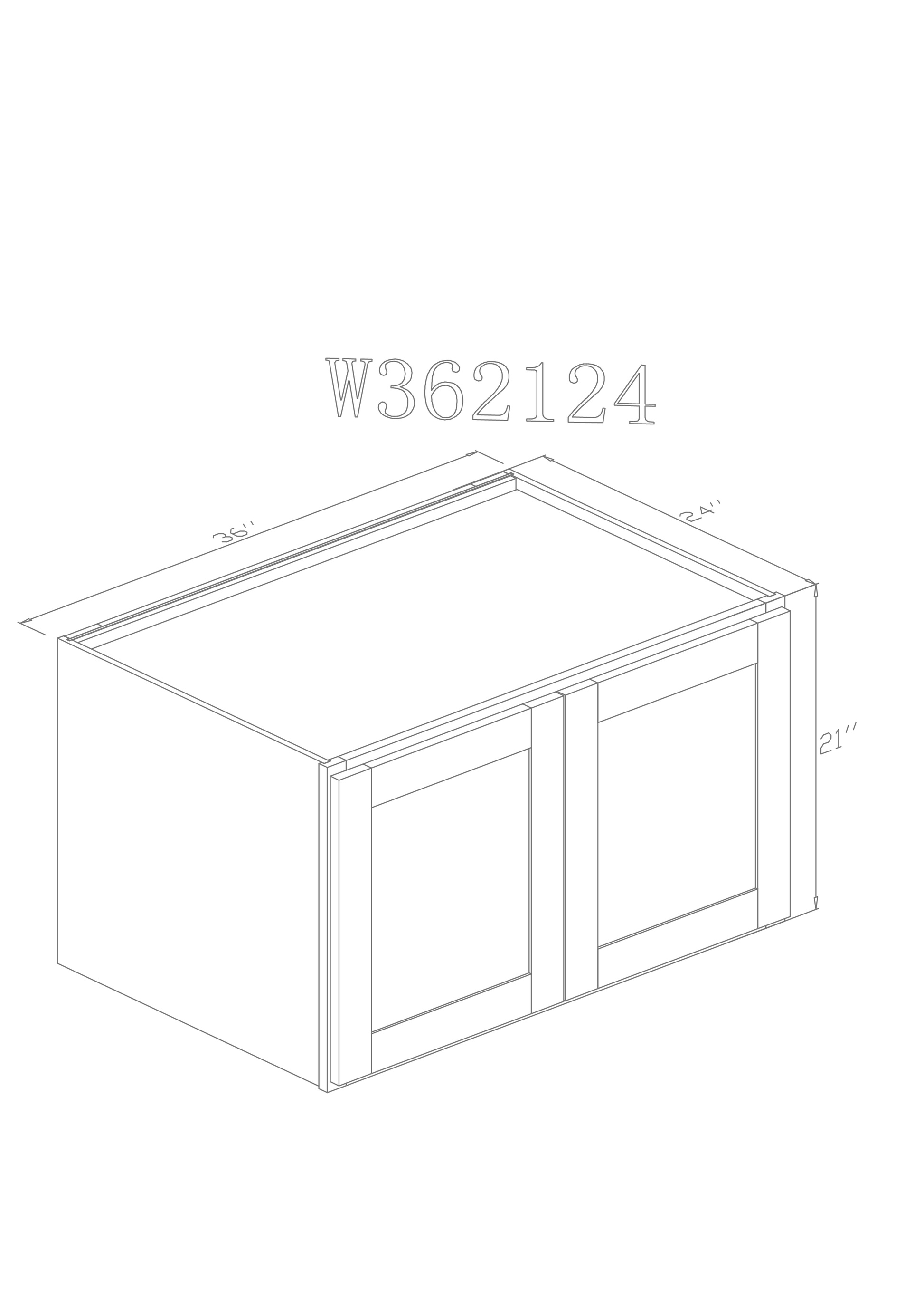 ZC Building Supply Wall 36" - Pure White 36 Inches Wall Refrigerator Cabinet(24"D)