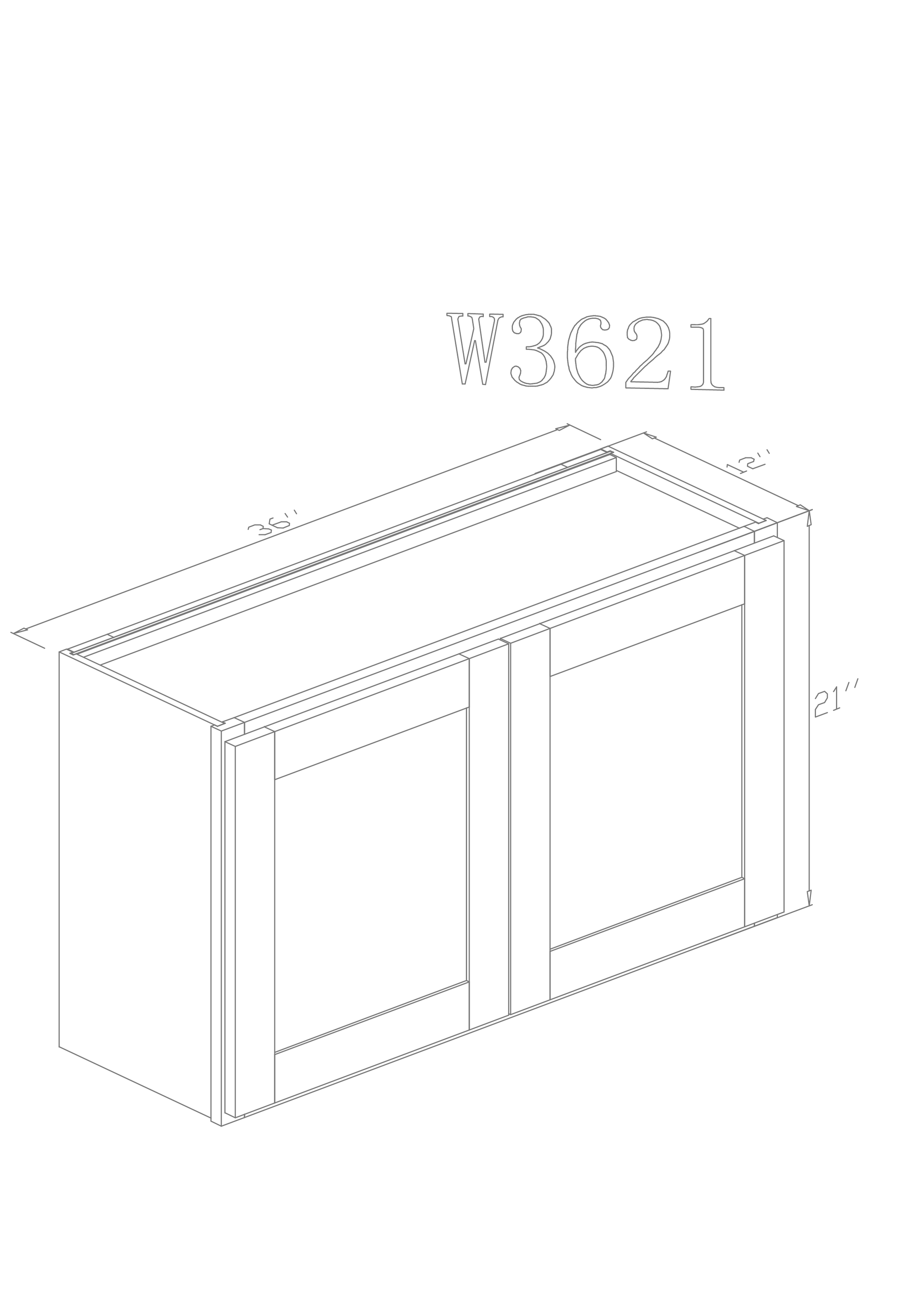 Pearl Wall 36" - Natural Shaker 36 Inches Wall Refrigerator Cabinet(12"D) 21