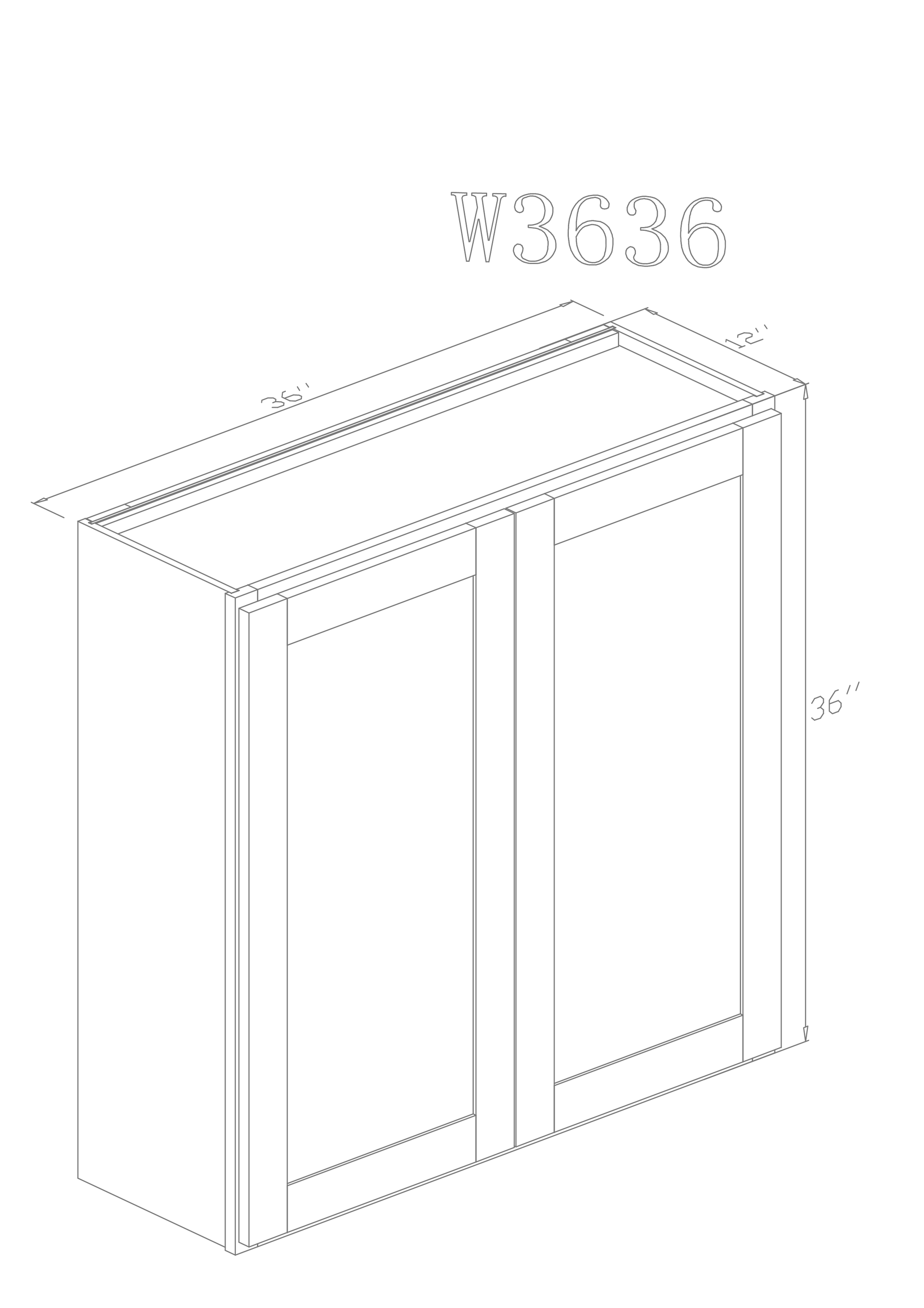 Pearl Wall 36" - Natural Shaker 36 Inches Wall Cabinet 36