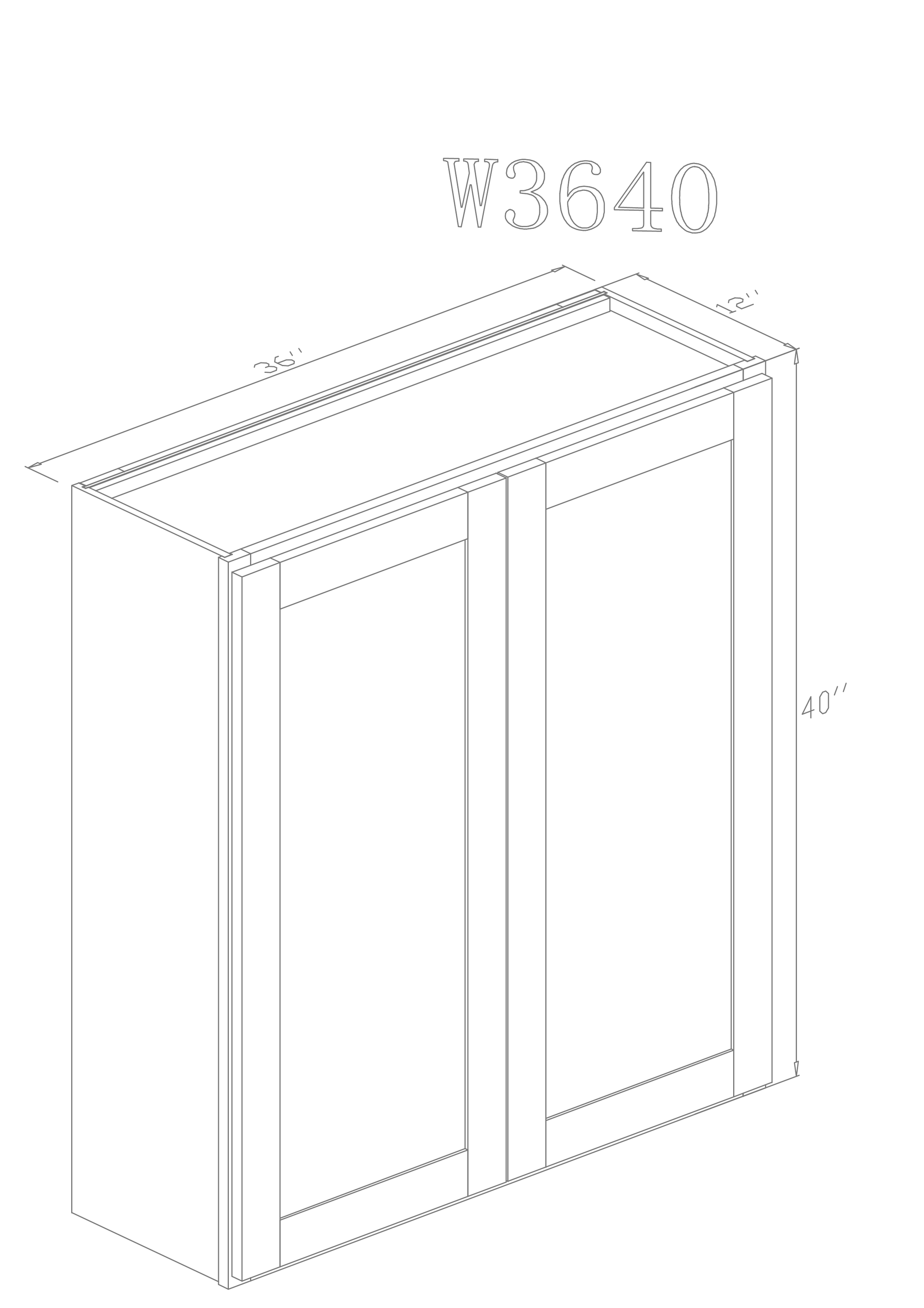 Pearl Wall 36" - Natural Shaker 36 Inches Wall Cabinet 40
