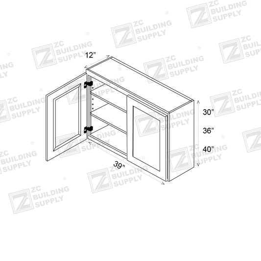 ZC Building Supply Wall 39" - Natural Shaker 39 Inches Wall Cabinet