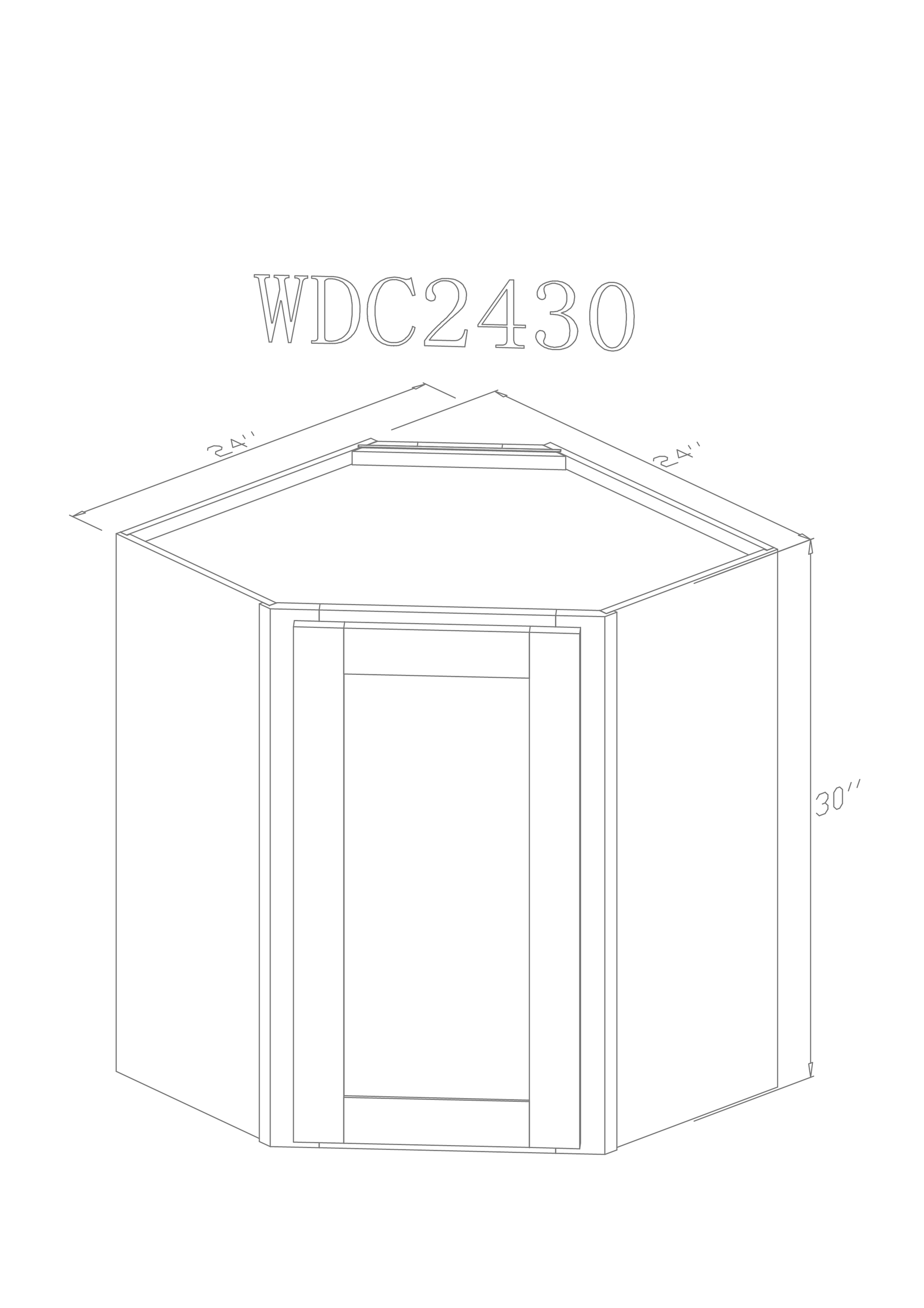ZC Building Supply Wall 24" - Cognac 24 Inches Wall Corner Cabinet 30