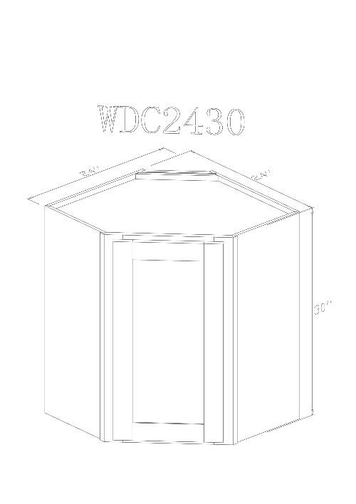 Pearl Wall 24" - Pure White 24 Inches Wall Corner Cabinet 30"