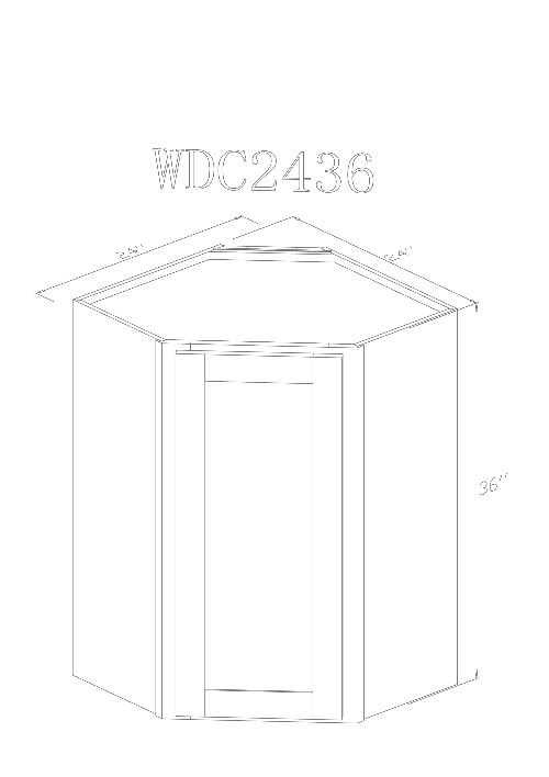 Pearl Wall 24" - Pure White 24 Inches Wall Corner Cabinet 36"