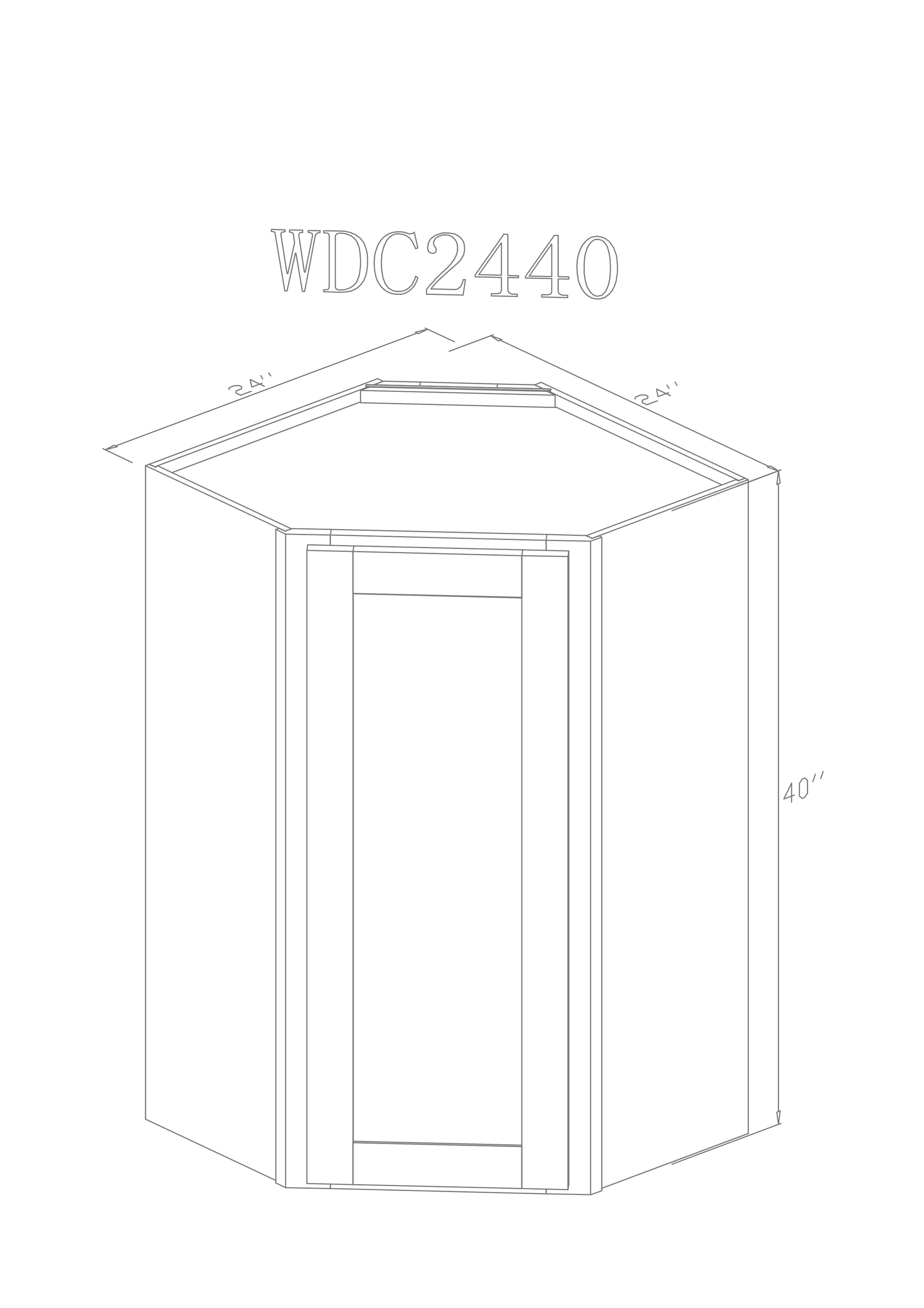 ZC Building Supply Wall 24" - Cognac 24 Inches Wall Corner Cabinet 40