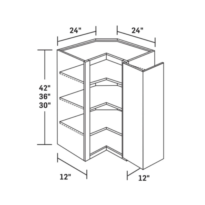 ZC Building Supply Wall 24" - Ethan Green 24 Inches Wall Easy Reach Corner Cabinet 40