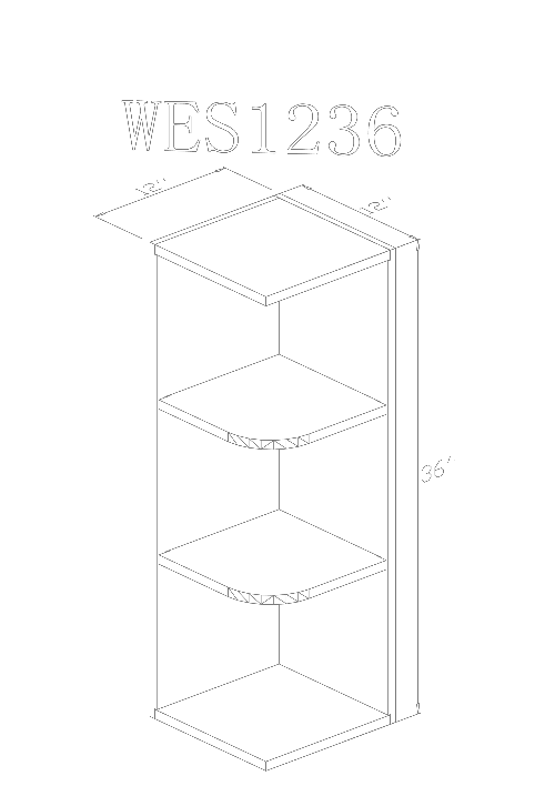 Pearl Wall 12" - Pure White 12 Inches Wall Shelf Cabinet 36"
