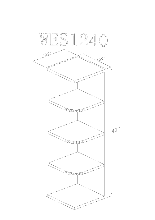 Pearl Wall 12" - Pure White 12 Inches Wall Shelf Cabinet 40"