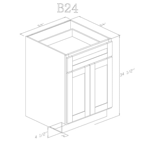 Pearl Base 24" - Pure White 24 Inches Base Cabinet