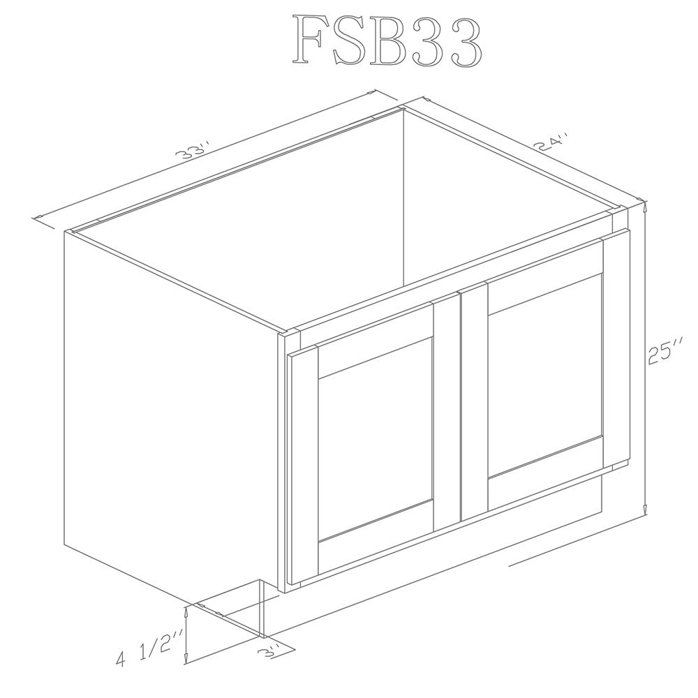 Pearl Base 33" - Pure White 33 inches Farm Sink Base Cabinet