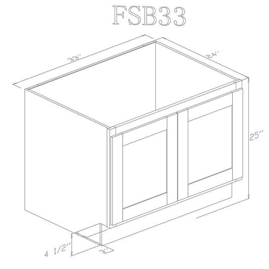 Pearl Base 33" - Pure White 33 inches Farm Sink Base Cabinet