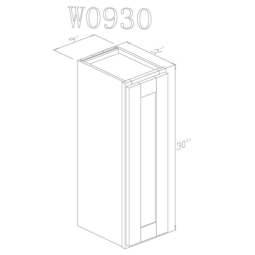 Pearl Wall 09" - Pure White 9 Inches Wall Cabinet 30"
