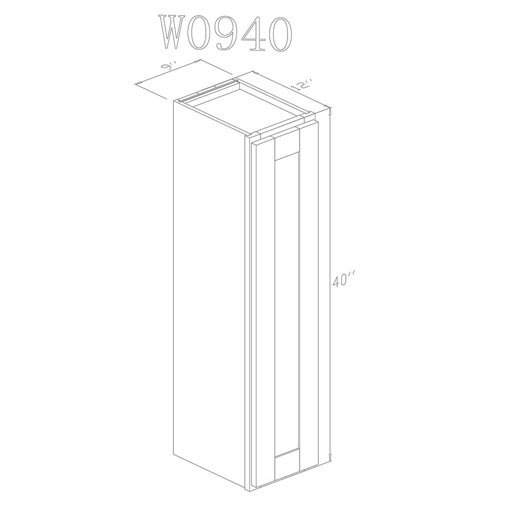 Pearl Wall 09"-Natural Shaker Wall 9"W x 30"H x 12"D-1 Door 40"