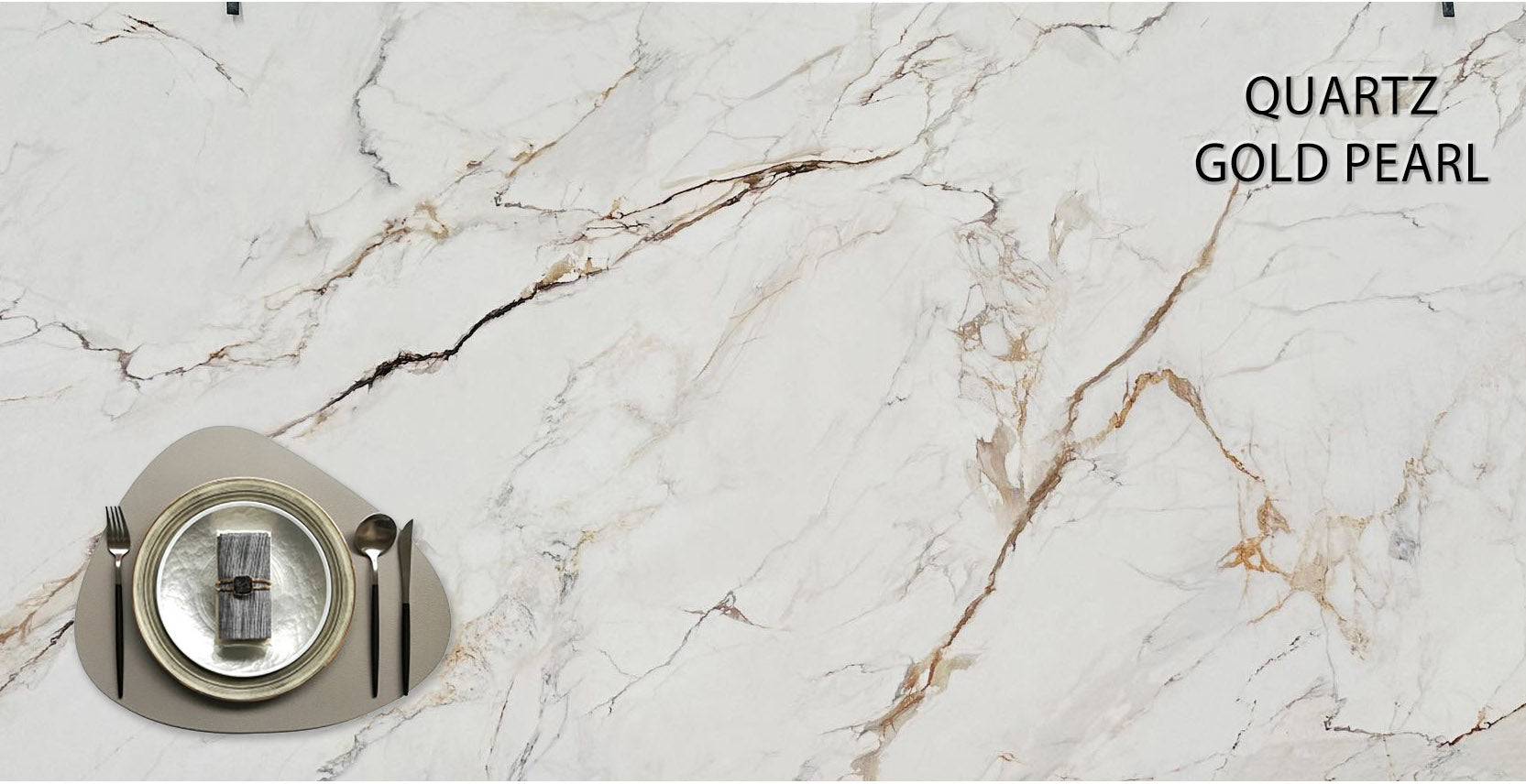 Pearl 3cm Quartz Gold Pearl Countertop - Self Pick Up Only