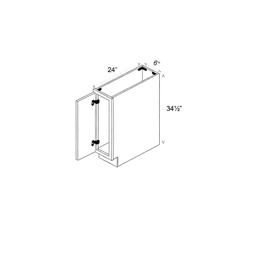 Pearl Base 06" - Natural Shaker 6 Inches Base Cabinet