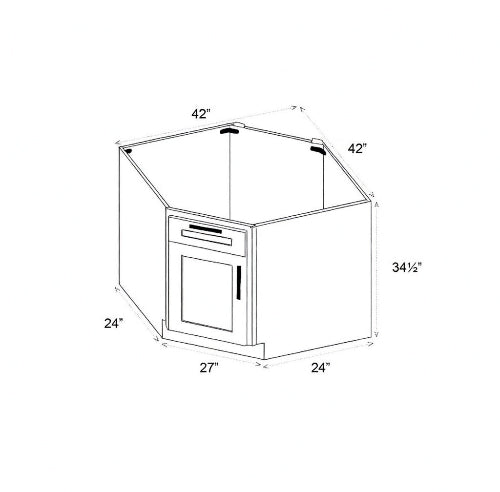 Pearl Base 27" - Pure White Corner Sink Cabinet 27"