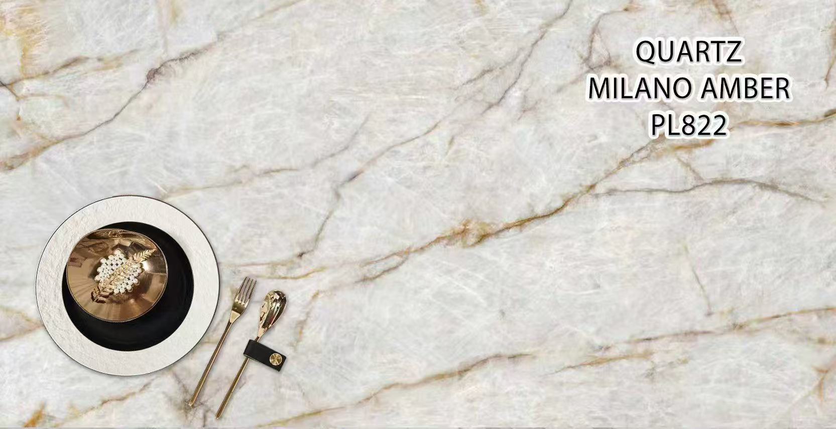 Pearl 2cm Quartz Milano Amber (PL822) Countertop - Self Pick Up Only