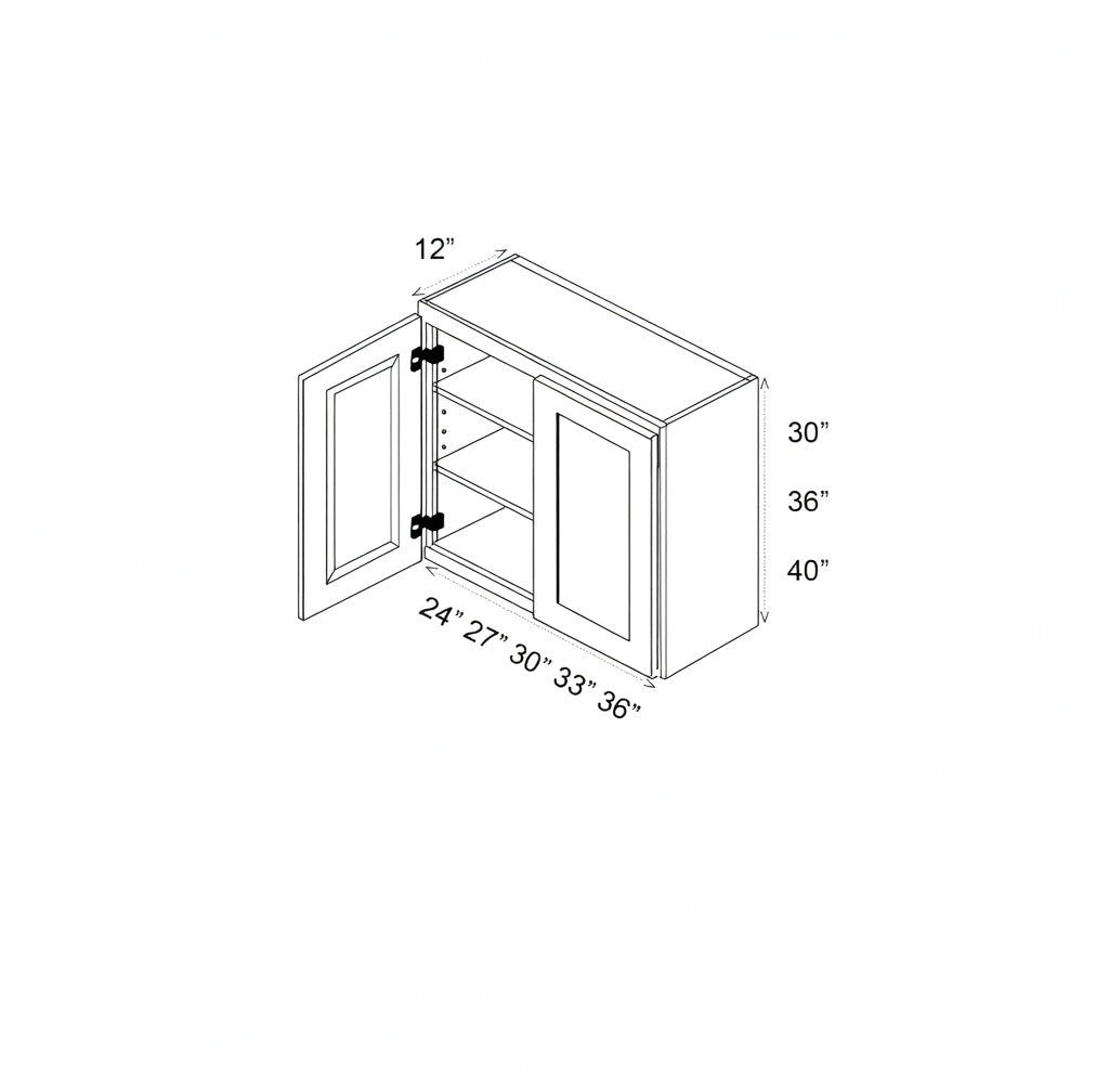 Pearl Wall 24" - Natural Shaker 24 Inches Wall Cabinet 40