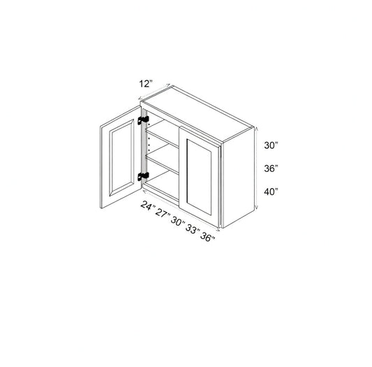 Pearl Wall 24" - Natural Shaker 24 Inches Wall Cabinet 40