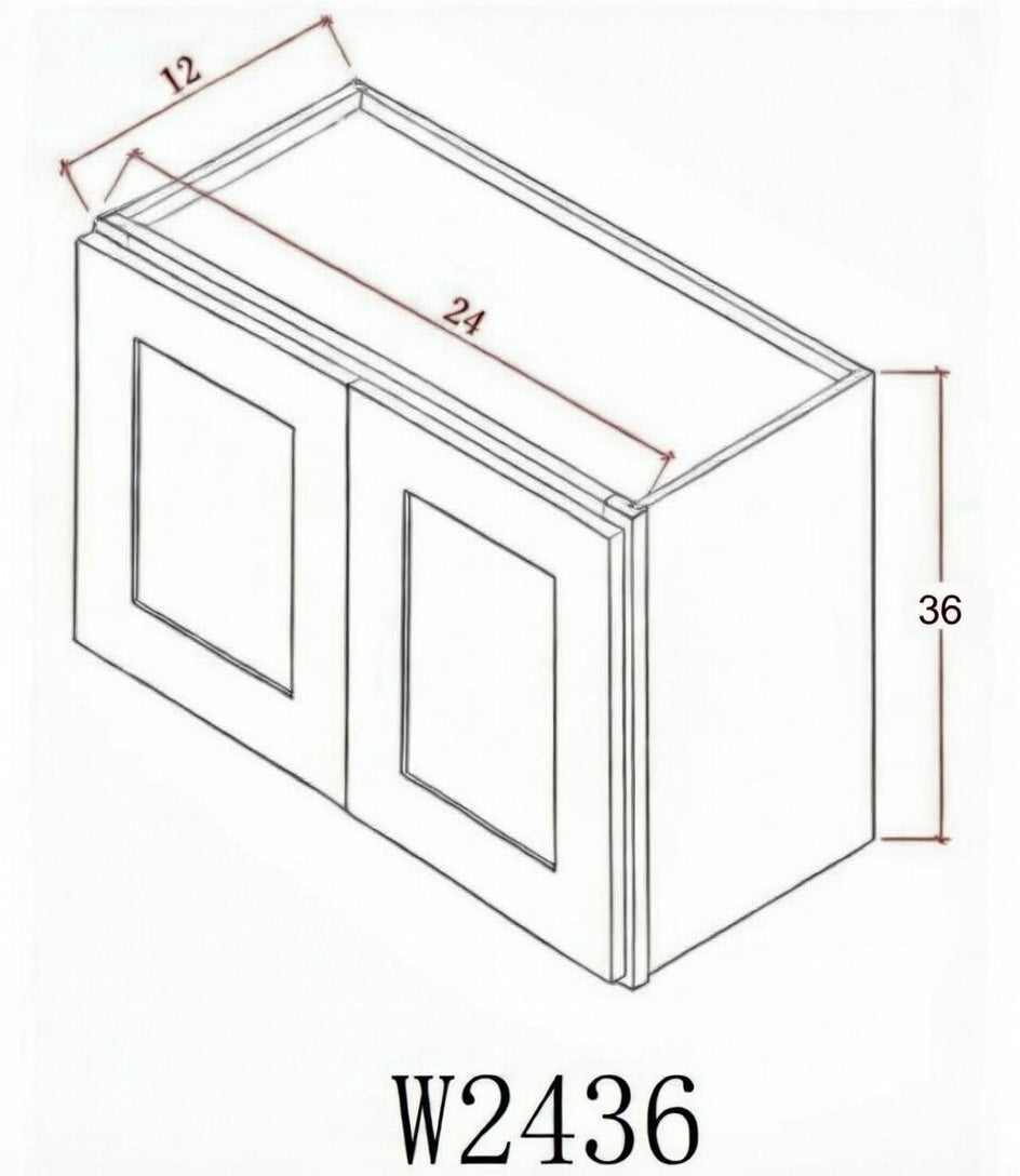 Pearl Wall 24" - Pure White 24 Inches Wall Cabinet 36"