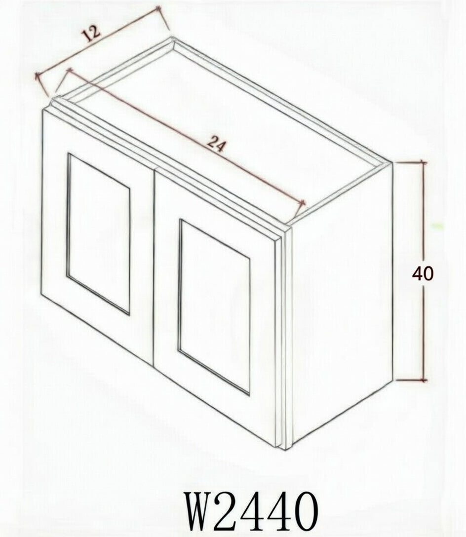 Pearl Wall 24" - Pure White 24 Inches Wall Cabinet 40"