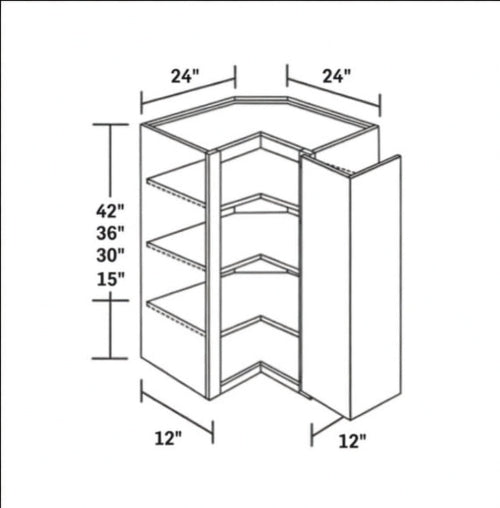 Pearl Wall 24" - Pure White 24 Inches Wall Easy Reach Corner Cabinet