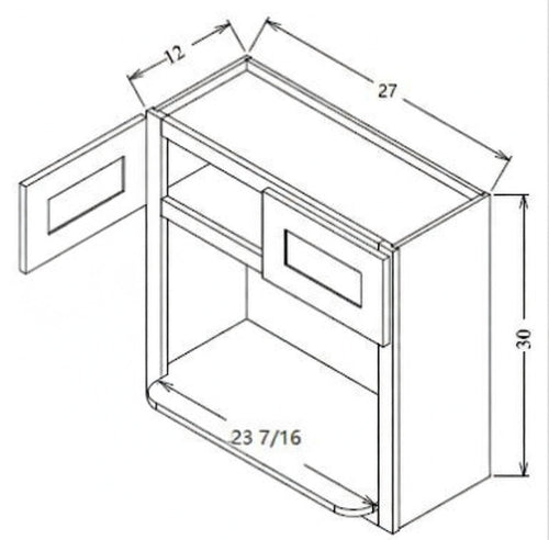 Pearl Wall 27" - Pure White 27 Inches Wall Microwave Cabinet 30"