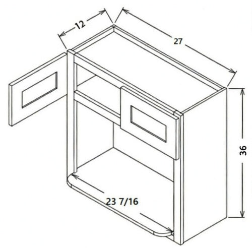 Pearl Wall 27" - Pure White 27 Inches Wall Microwave Cabinet 36"