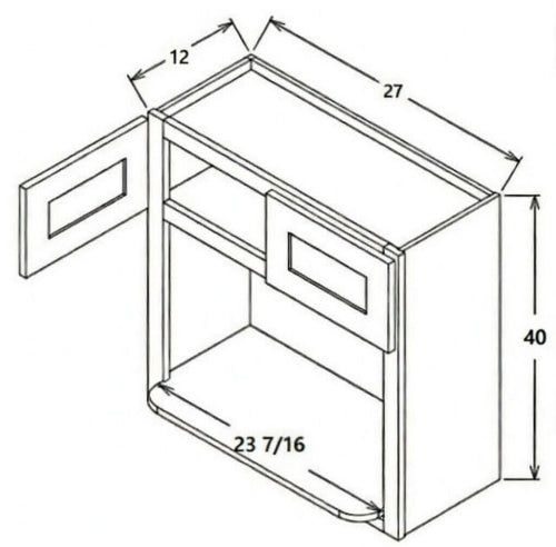 Pearl Wall 27" - Pure White 27 Inches Wall Microwave Cabinet 40"