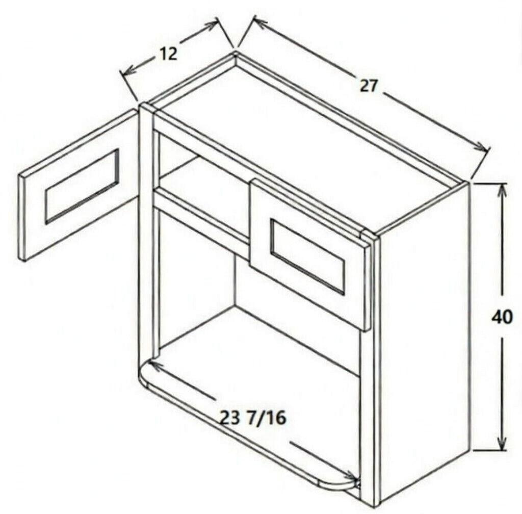 Pearl Wall 27" - Natural Shaker 27 Inches Wall Microwave Cabinet 40
